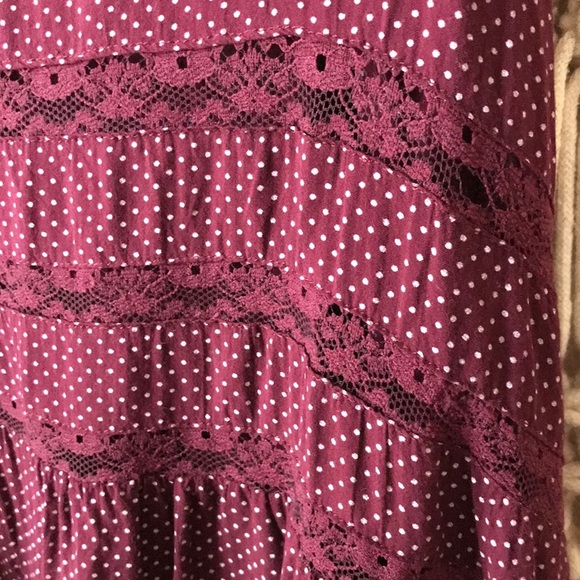 Free People intimately sleeveless ruffled lace polka dot sz S mini dress - Picture 5 of 8